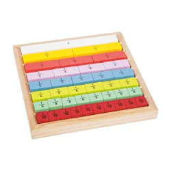 Cadre des fractions Montessori en bois