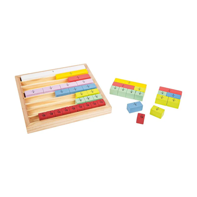 Cadre des fractions Montessori en bois