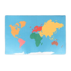 Tapis enfant carte du monde géographie aux couleurs montessori